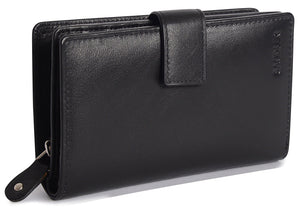 SADDLER "HOLLY" Women's Luxurious Leather RFID Bifold Wallet Clutch with Zipper Purse | Gift Boxed SADDLER ACCESSORIES