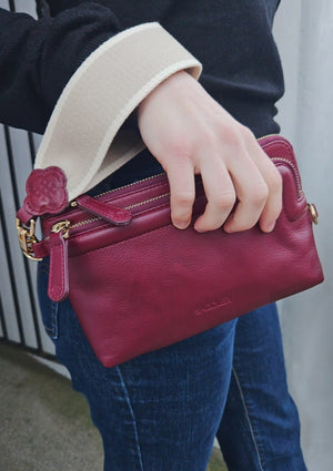 Heather Leather Clutch & Crossbody Bag - Handmade by Saddler  – Versatile & Compact