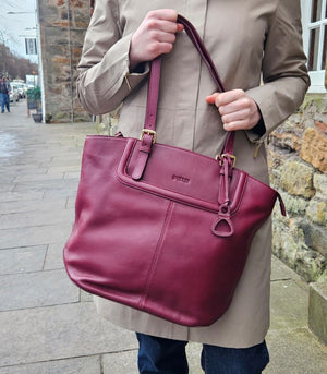 Sienna Zip Top Tote Shopper Bag for Women - Handmade by Saddler