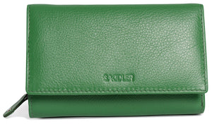 SADDLER "ELEANOR" Women's Leather Trifold Wallet Clutch with Zipper Coin Purse | Gift Boxed 
