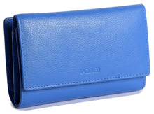 Load image into Gallery viewer, SADDLER &quot;ELEANOR&quot; Women&#39;s Leather Trifold Wallet Clutch with Zipper Coin Purse
