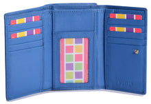 Load image into Gallery viewer, SADDLER &quot;ELEANOR&quot; Women&#39;s Leather Trifold Wallet Clutch with Zipper Coin Purse 
