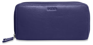 SADDLER "Gabriella"  Luxurious Real Leather Long 2 Section High Capacity Double Zip Round Ladies Wallet for Phone & Credit Cards | RFID Protected | Gift Boxed SADDLER ACCESSORIES