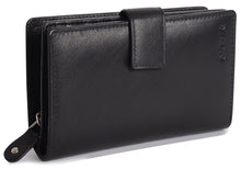 Load image into Gallery viewer, SADDLER &quot;HOLLY&quot; Women&#39;s Luxurious Leather RFID Bifold Wallet Clutch with Zipper Purse | Gift Boxed SADDLER ACCESSORIES
