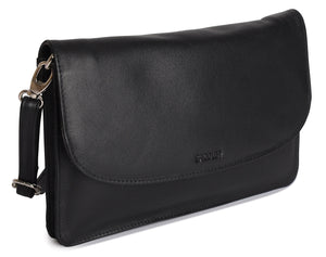 SADDLER "Olivia" Ladies Real Leather RFID Slim Cross Body Purse Clutch with Detachable Strap | Gift Boxed SADDLER ACCESSORIES