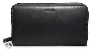 SADDLER "SOPHIA" Real Leather Zip Round Ladies Purse Clutch for Phone, Credit Cards and Notes | Detachable Wrist Strap | RFID Protected SADDLER ACCESSORIES