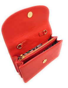 SADDLER "Heidi" Real Leather Designer 3 Section Clutch with Chain Strap Detail SADDLER ACCESSORIES