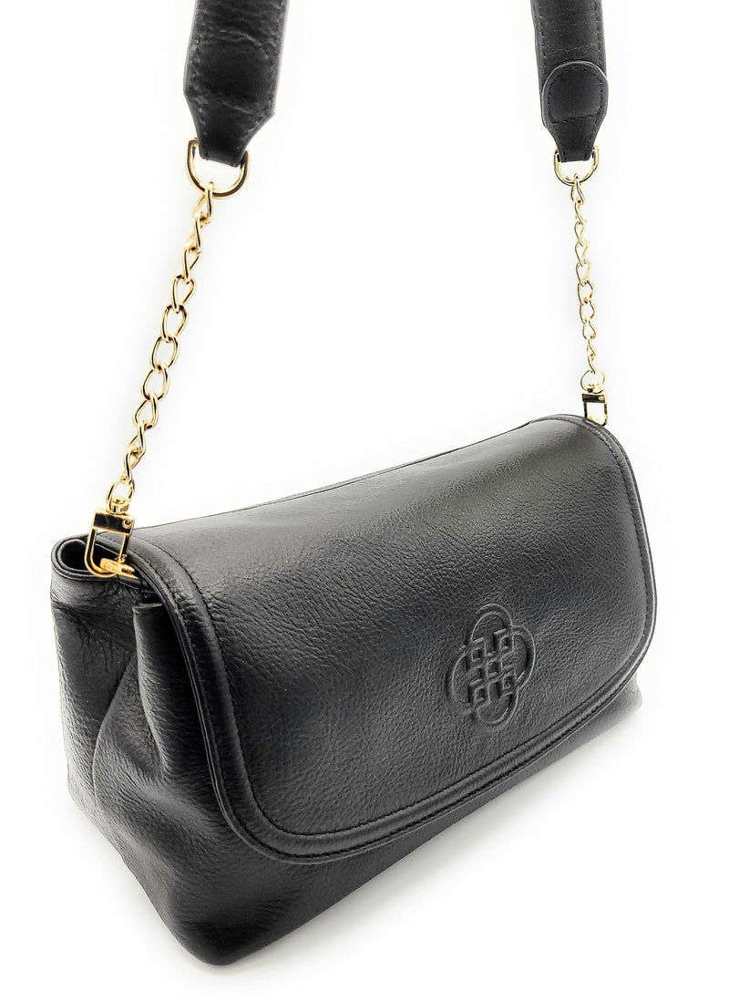 SADDLER "Orla" Real Leather Designer Flapover Handbag with Chain Detail Strap SADDLER ACCESSORIES