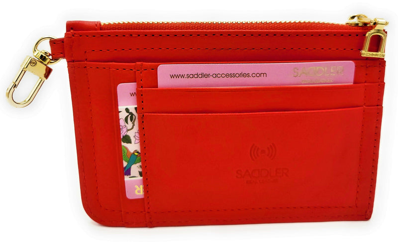 SADDLER "Piper" Real Leather Designer Top Zip Card Holder | Gift Boxed SADDLER ACCESSORIES